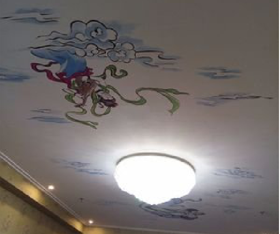 桑植如何快速绘制天花板上的手绘墙？