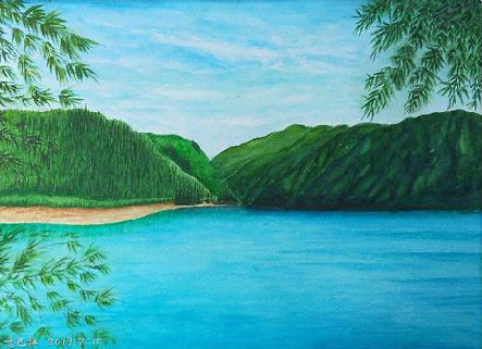 桑植在墙绘中，如何绘画绿水青山？